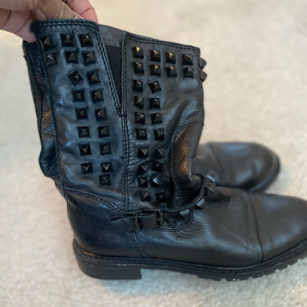 Zara Black Studed Booties Size 38